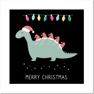 Dinosaur Merry Christmas Posters and Art